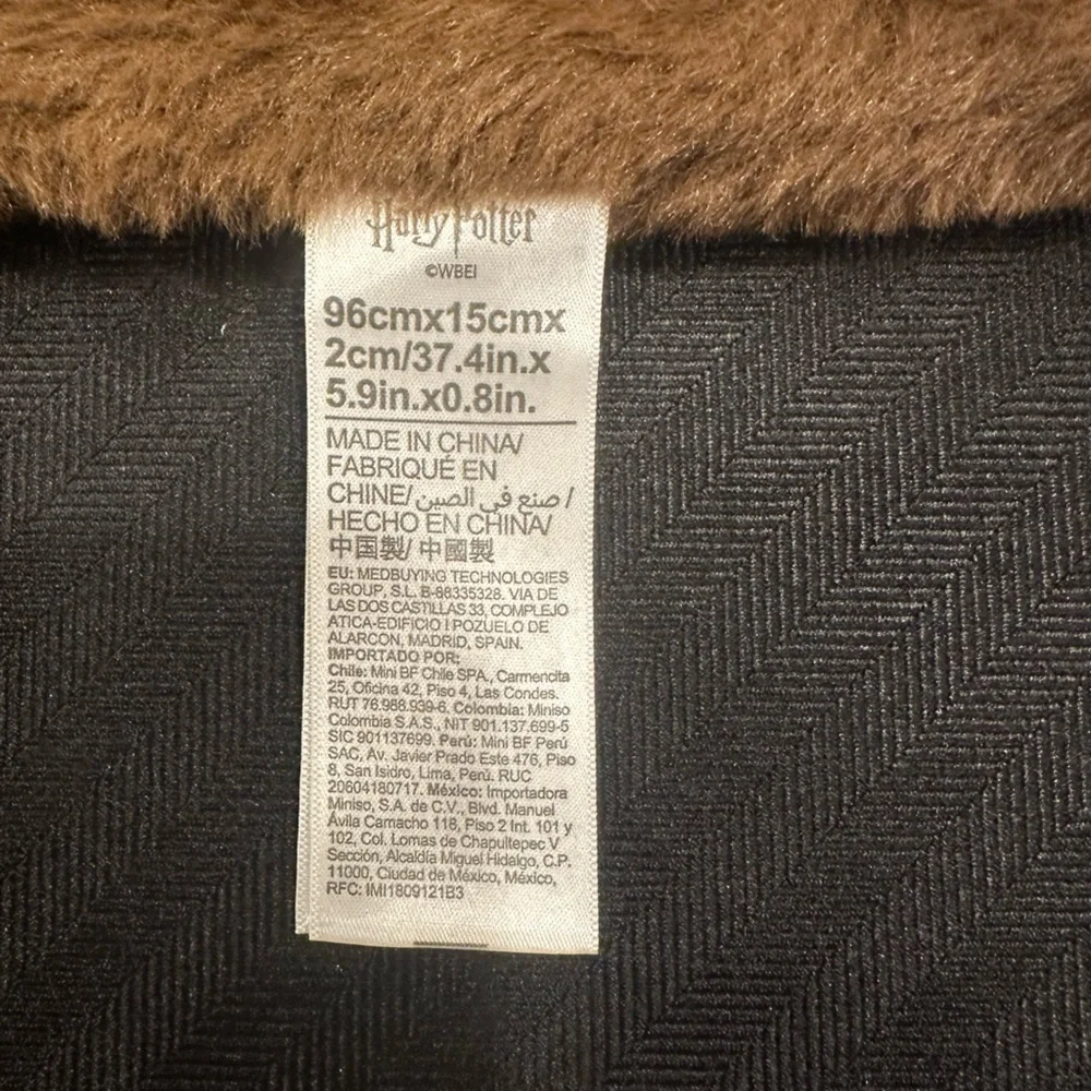 Harry Potter Brown Plush scarf by Miniso Book of Monsters NWT